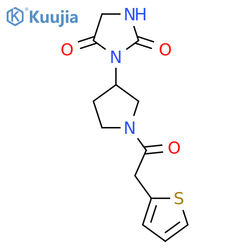 3-{1-[2-(Thiophen-2-yl)acetyl]pyrrolidin-3-yl}imidazolidine-2,4-dione structure