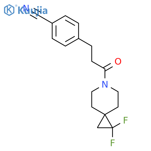 4-(3-{1,1-difluoro-6-azaspiro[2.5]octan-6-yl}-3-oxopropyl)benzonitrile structure