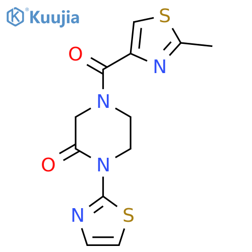 4-(2-methyl-1,3-thiazole-4-carbonyl)-1-(1,3-thiazol-2-yl)piperazin-2-one structure