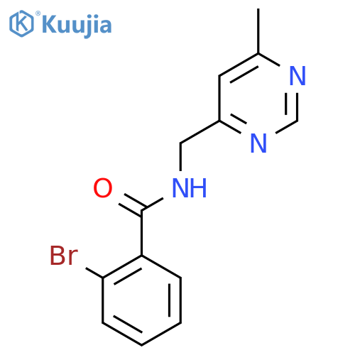 2-bromo-N-[(6-methylpyrimidin-4-yl)methyl]benzamide structure