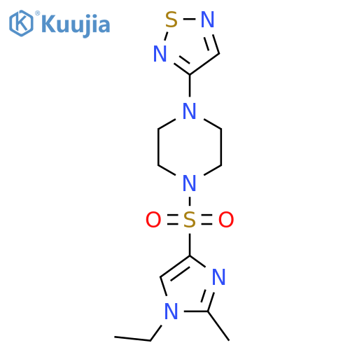 1-(1-ethyl-2-methyl-1H-imidazol-4-yl)sulfonyl-4-(1,2,5-thiadiazol-3-yl)piperazine structure