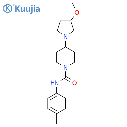 4-(3-methoxypyrrolidin-1-yl)-N-(4-methylphenyl)piperidine-1-carboxamide structure