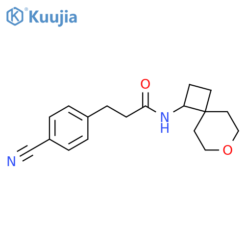3-(4-cyanophenyl)-N-{7-oxaspiro3.5nonan-1-yl}propanamide structure
