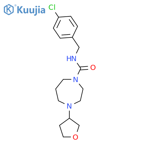 N-[(4-chlorophenyl)methyl]-4-(oxolan-3-yl)-1,4-diazepane-1-carboxamide structure