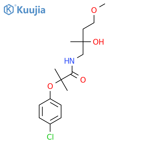 2-(4-chlorophenoxy)-N-(2-hydroxy-4-methoxy-2-methylbutyl)-2-methylpropanamide structure