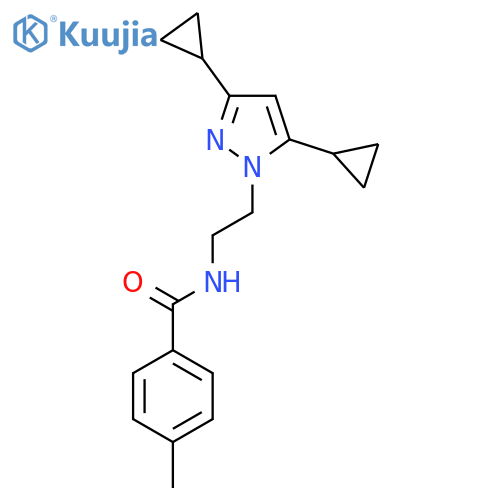 N-2-(3,5-dicyclopropyl-1H-pyrazol-1-yl)ethyl-4-methylbenzamide structure