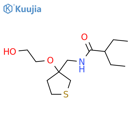 2-ethyl-N-{3-(2-hydroxyethoxy)thiolan-3-ylmethyl}butanamide structure