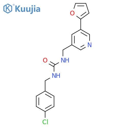 1-(4-chlorophenyl)methyl-3-{5-(furan-2-yl)pyridin-3-ylmethyl}urea structure