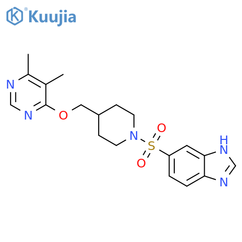 5-(4-{(5,6-dimethylpyrimidin-4-yl)oxymethyl}piperidin-1-yl)sulfonyl-1H-1,3-benzodiazole structure