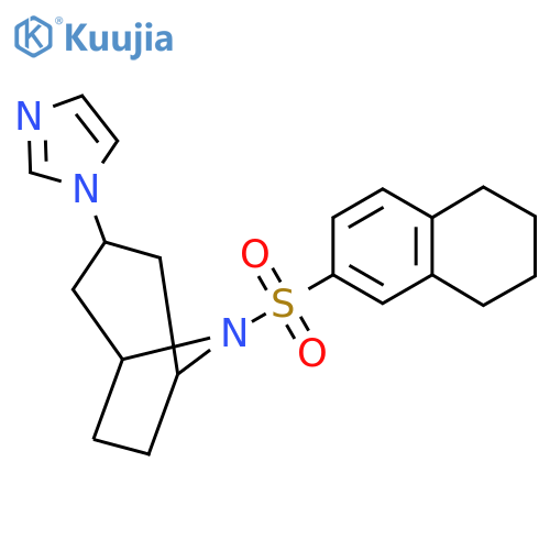 3-(1H-imidazol-1-yl)-8-(5,6,7,8-tetrahydronaphthalene-2-sulfonyl)-8-azabicyclo3.2.1octane structure