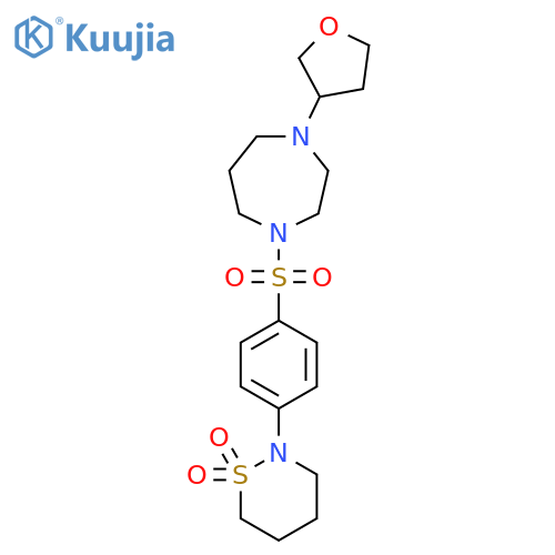 2-(4-{4-(oxolan-3-yl)-1,4-diazepan-1-ylsulfonyl}phenyl)-1lambda6,2-thiazinane-1,1-dione structure