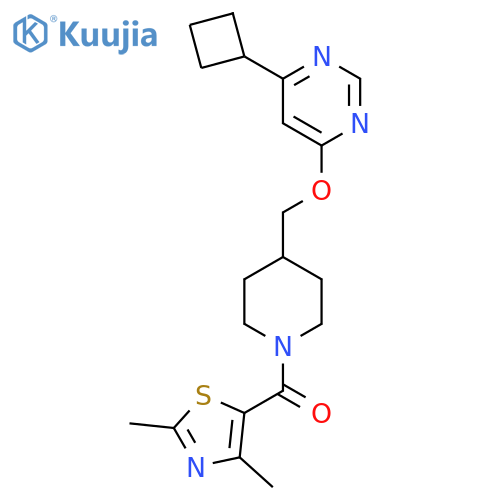 4-cyclobutyl-6-{1-(2,4-dimethyl-1,3-thiazole-5-carbonyl)piperidin-4-ylmethoxy}pyrimidine structure
