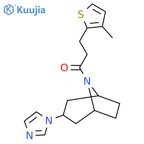 1-3-(1H-imidazol-1-yl)-8-azabicyclo3.2.1octan-8-yl-3-(3-methylthiophen-2-yl)propan-1-one structure