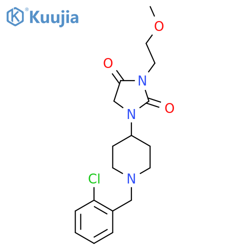 1-{1-(2-chlorophenyl)methylpiperidin-4-yl}-3-(2-methoxyethyl)imidazolidine-2,4-dione structure