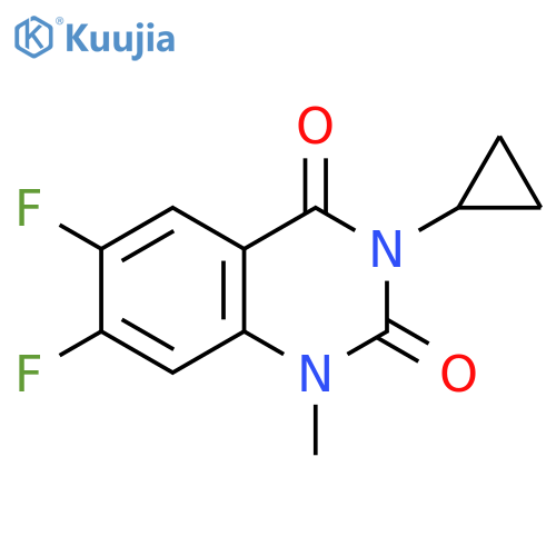 3-cyclopropyl-6,7-difluoro-1-methyl-1,2,3,4-tetrahydroquinazoline-2,4-dione structure