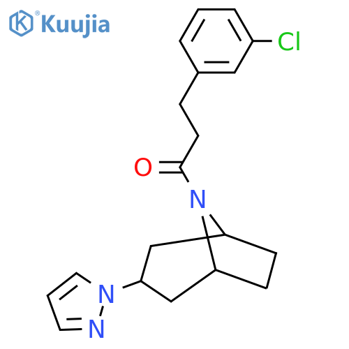3-(3-chlorophenyl)-1-3-(1H-pyrazol-1-yl)-8-azabicyclo3.2.1octan-8-ylpropan-1-one structure
