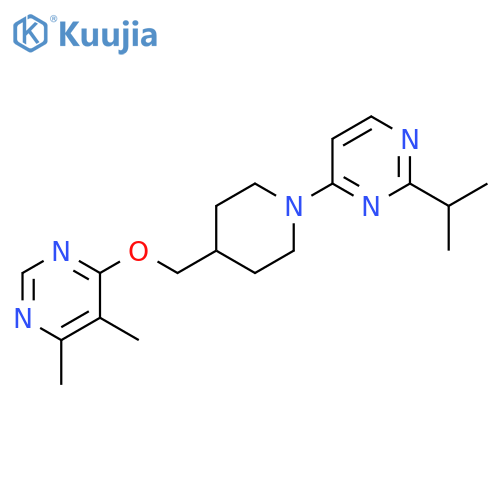 4-(4-{(5,6-dimethylpyrimidin-4-yl)oxymethyl}piperidin-1-yl)-2-(propan-2-yl)pyrimidine structure