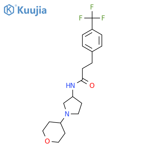 N-(1-(tetrahydro-2H-pyran-4-yl)pyrrolidin-3-yl)-3-(4-(trifluoromethyl)phenyl)propanamide structure