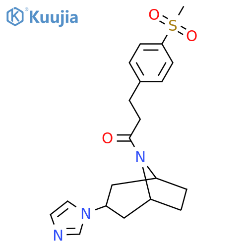 1-3-(1H-imidazol-1-yl)-8-azabicyclo3.2.1octan-8-yl-3-(4-methanesulfonylphenyl)propan-1-one structure