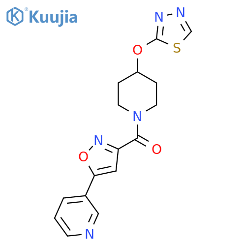3-{3-4-(1,3,4-thiadiazol-2-yloxy)piperidine-1-carbonyl-1,2-oxazol-5-yl}pyridine structure
