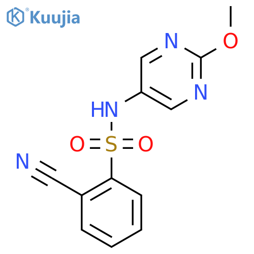 2-cyano-N-(2-methoxypyrimidin-5-yl)benzene-1-sulfonamide structure