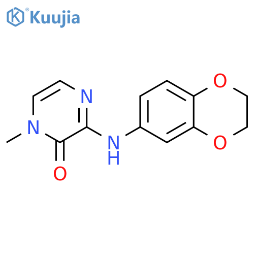 3-(2,3-dihydro-1,4-benzodioxin-6-yl)amino-1-methyl-1,2-dihydropyrazin-2-one structure