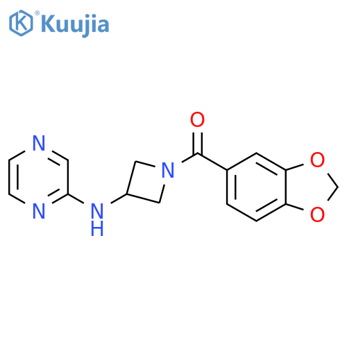 N-1-(2H-1,3-benzodioxole-5-carbonyl)azetidin-3-ylpyrazin-2-amine structure