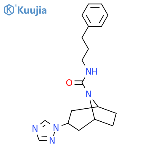 N-(3-phenylpropyl)-3-(1H-1,2,4-triazol-1-yl)-8-azabicyclo3.2.1octane-8-carboxamide structure