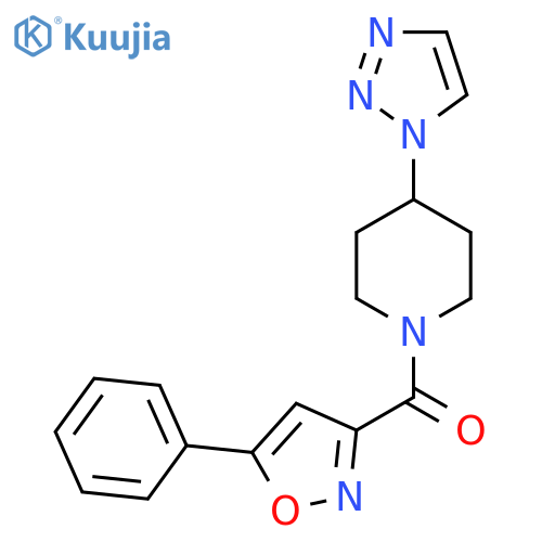 (4-(1H-1,2,3-triazol-1-yl)piperidin-1-yl)(5-phenylisoxazol-3-yl)methanone structure