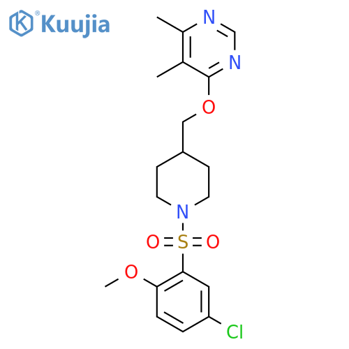 4-{1-(5-chloro-2-methoxybenzenesulfonyl)piperidin-4-ylmethoxy}-5,6-dimethylpyrimidine structure