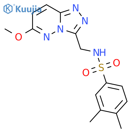 N-({6-methoxy-1,2,4triazolo4,3-bpyridazin-3-yl}methyl)-3,4-dimethylbenzene-1-sulfonamide structure