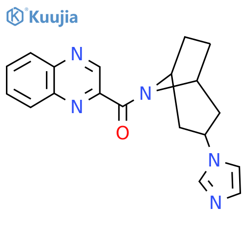 2-3-(1H-imidazol-1-yl)-8-azabicyclo3.2.1octane-8-carbonylquinoxaline structure