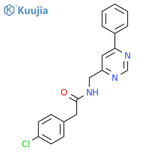 2-(4-chlorophenyl)-N-(6-phenylpyrimidin-4-yl)methylacetamide structure