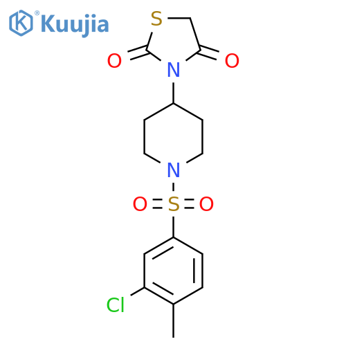 3-(1-((3-Chloro-4-methylphenyl)sulfonyl)piperidin-4-yl)thiazolidine-2,4-dione structure