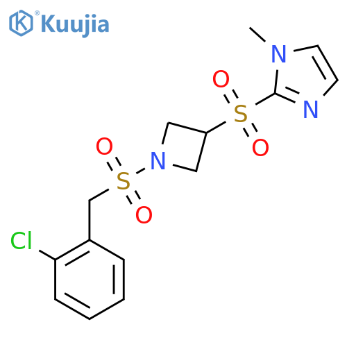 2-((1-((2-chlorobenzyl)sulfonyl)azetidin-3-yl)sulfonyl)-1-methyl-1H-imidazole structure