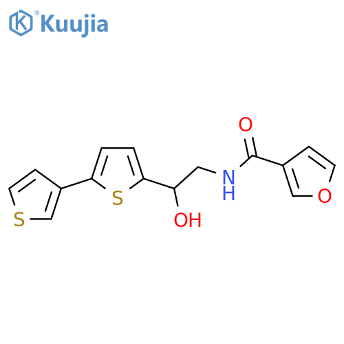 N-(2-{2,3'-bithiophene-5-yl}-2-hydroxyethyl)furan-3-carboxamide structure