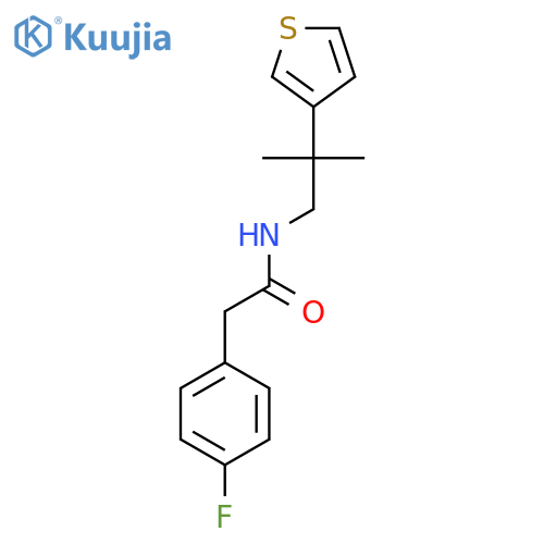 2-(4-fluorophenyl)-N-2-methyl-2-(thiophen-3-yl)propylacetamide structure