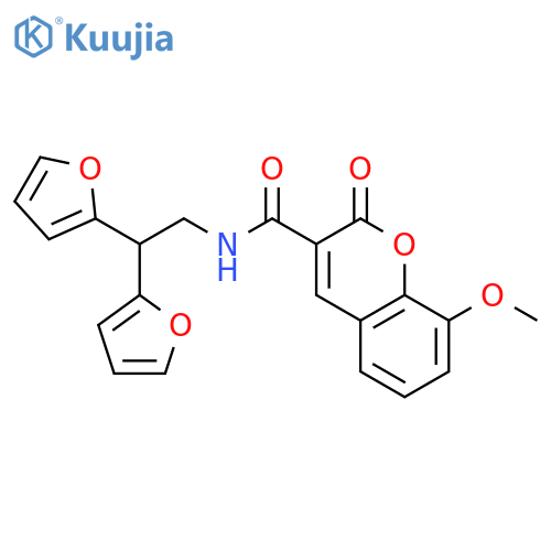 N-[2,2-bis(furan-2-yl)ethyl]-8-methoxy-2-oxo-2H-chromene-3-carboxamide structure