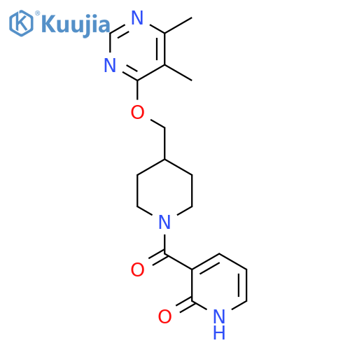 3-(4-{(5,6-dimethylpyrimidin-4-yl)oxymethyl}piperidine-1-carbonyl)-1,2-dihydropyridin-2-one structure