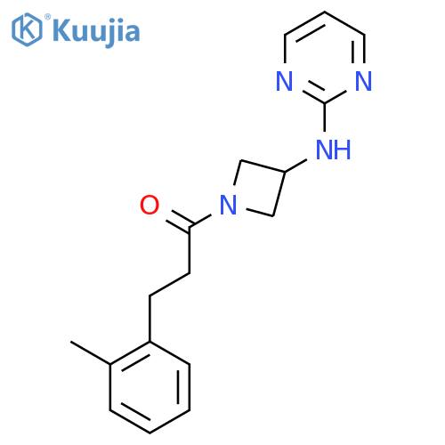 3-(2-methylphenyl)-1-{3-(pyrimidin-2-yl)aminoazetidin-1-yl}propan-1-one structure