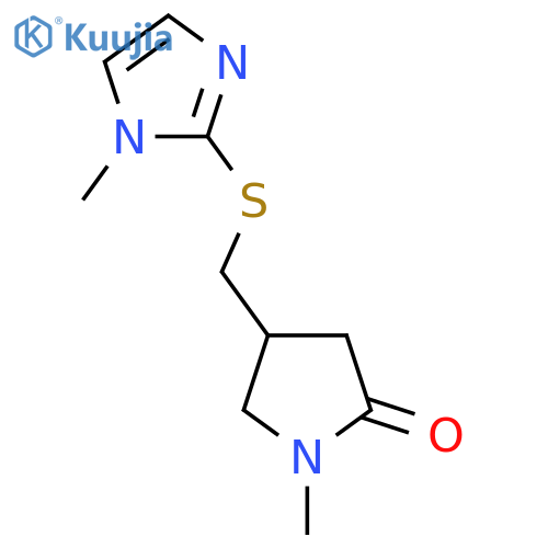 1-methyl-4-{(1-methyl-1H-imidazol-2-yl)sulfanylmethyl}pyrrolidin-2-one structure