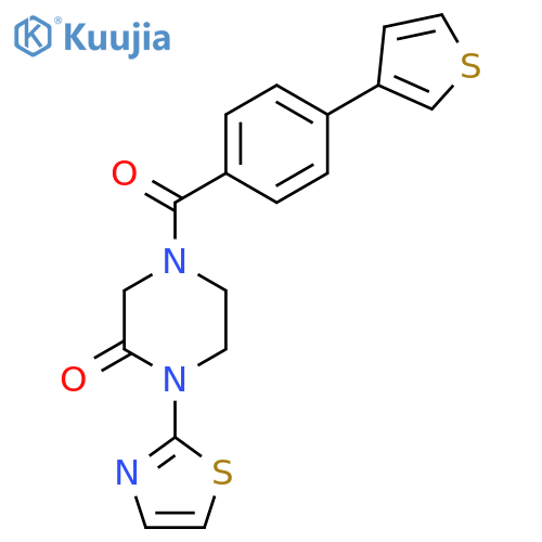1-(1,3-thiazol-2-yl)-4-4-(thiophen-3-yl)benzoylpiperazin-2-one structure