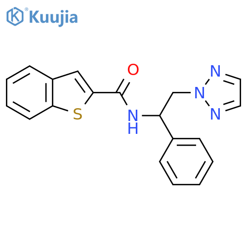 N-1-phenyl-2-(2H-1,2,3-triazol-2-yl)ethyl-1-benzothiophene-2-carboxamide structure