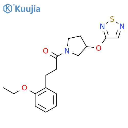 3-(2-ethoxyphenyl)-1-[3-(1,2,5-thiadiazol-3-yloxy)pyrrolidin-1-yl]propan-1-one structure