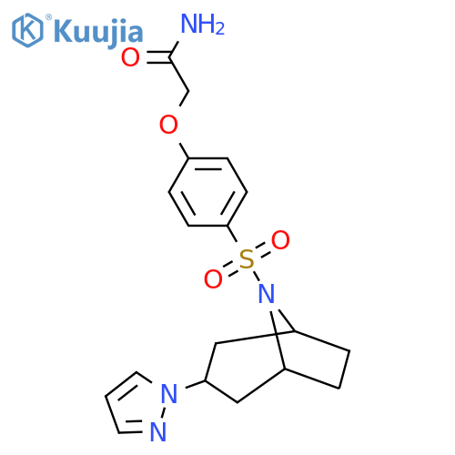 2-(4-{3-(1H-pyrazol-1-yl)-8-azabicyclo3.2.1octan-8-ylsulfonyl}phenoxy)acetamide structure