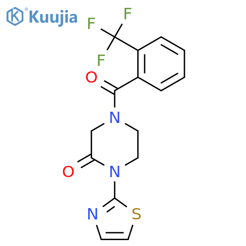 1-(1,3-thiazol-2-yl)-4-2-(trifluoromethyl)benzoylpiperazin-2-one structure