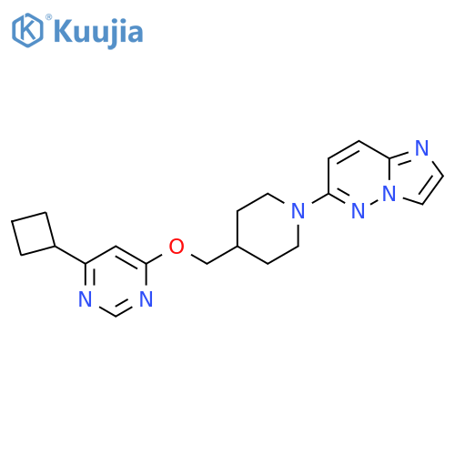 4-cyclobutyl-6-(1-{imidazo1,2-bpyridazin-6-yl}piperidin-4-yl)methoxypyrimidine structure