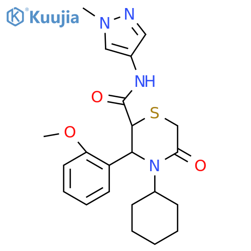 4-cyclohexyl-3-(2-methoxyphenyl)-N-(1-methyl-1H-pyrazol-4-yl)-5-oxothiomorpholine-2-carboxamide structure