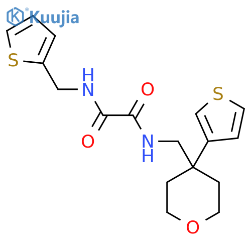 N-(thiophen-2-yl)methyl-N'-{4-(thiophen-3-yl)oxan-4-ylmethyl}ethanediamide structure