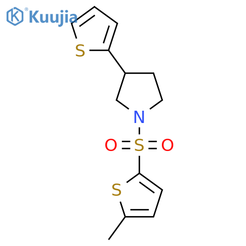 1-(5-methylthiophen-2-yl)sulfonyl-3-(thiophen-2-yl)pyrrolidine structure
